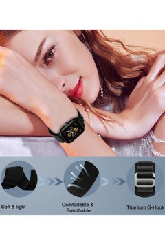 Generic 20mm Stretch Nylon Metal Alpine Loop Woven Strap For Amazfit GTS 4/GTS 4 Mini/GTS 3  - BLACK  - Image 5