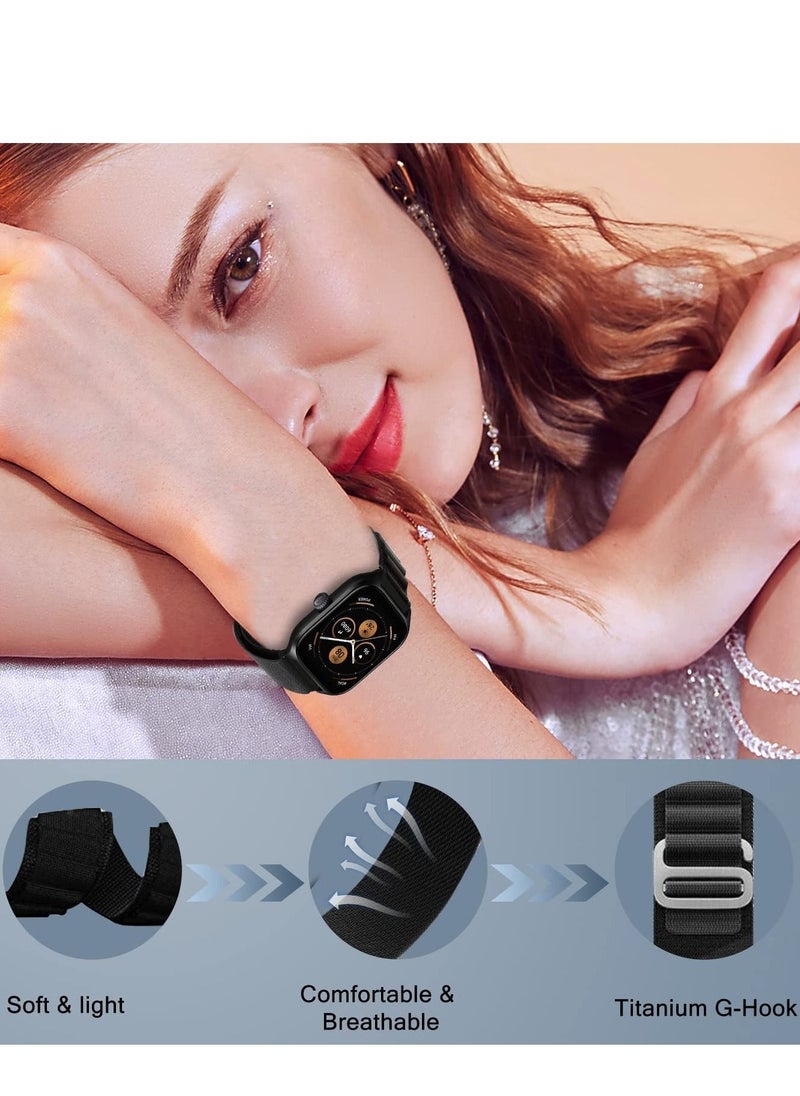 Generic - 20mm Stretch Nylon Metal Alpine Loop Woven Strap For Amazfit GTS 4/GTS 4 Mini/GTS 3  - BLACK - Image 1