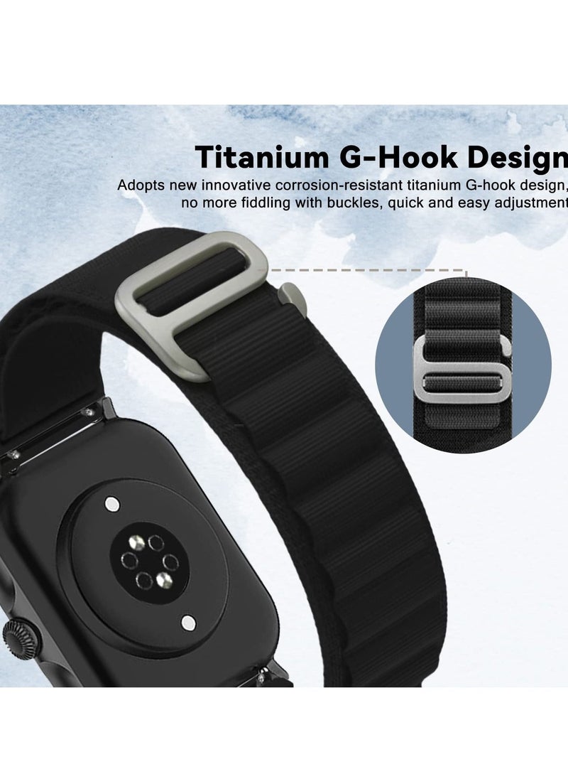 Generic - 20mm Stretch Nylon Metal Alpine Loop Woven Strap For Amazfit GTS 4/GTS 4 Mini/GTS 3  - BLACK - Image 1