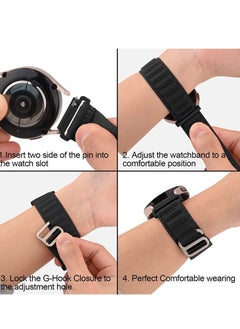Generic 20mm Stretch Nylon Metal Alpine Loop Woven Strap For Amazfit GTS 4/GTS 4 Mini/GTS 3  - BLACK  - Image 4