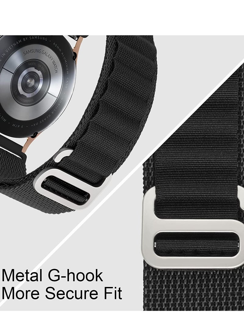 Generic - 20mm Stretch Nylon Metal Alpine Loop Woven Strap For Amazfit GTS 4/GTS 4 Mini/GTS 3  - BLACK - Image 1