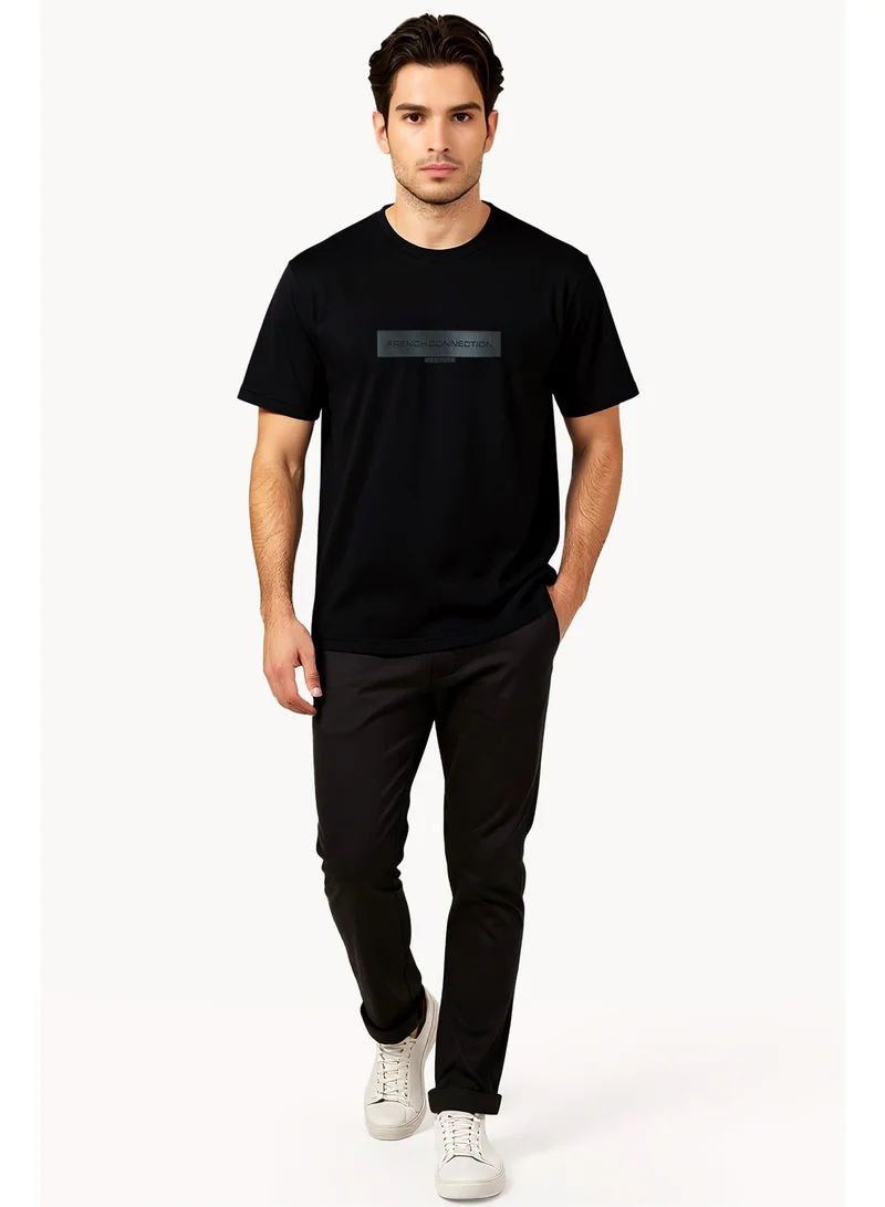 فرنش كونكشن تيشيرت بأكمام قصيرة مطاطي