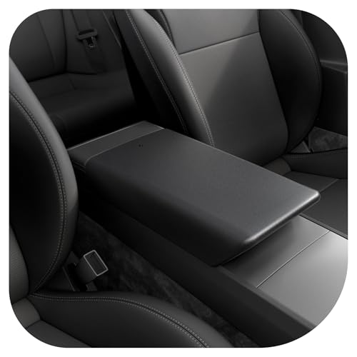 Spigen Center Console Armrest Cover for Tesla Model Y Juniper (2025/26) & Model 3 Highland (2024/25) with EZ Snap On Instant Install (Refer to the video for installation) - Black - Image 1
