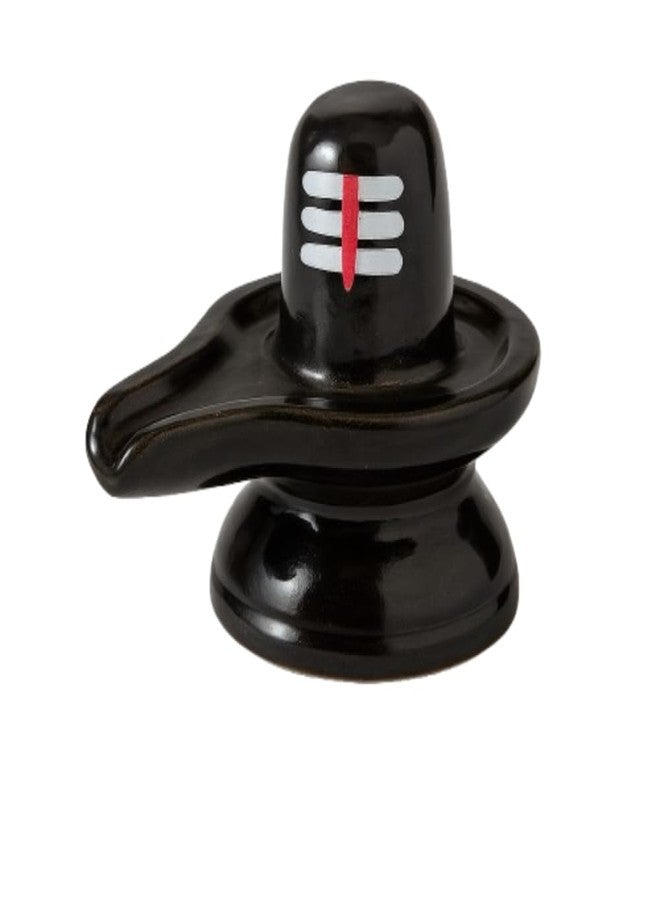 JETHIYA Handmade Black Ceramic Shivling Idol | Abhishekam-Friendly Shiva Linga for Puja, Mandir & Home Temple | Eco-Friendly Spiritual Decor Showpiece for Office & Gifting - Image 1