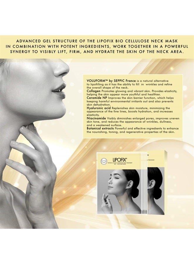 LIPOFIX Neck Lifting Hydrating Firming Intense Treatment Bio - Cellulose Mask - Image 2