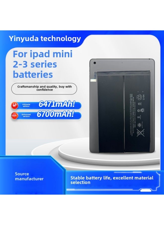 Generic For Apple Tablet PC Battery IPad Mimi 2-3 Series Replacement Battery Standard Edition 6471ah-Color:Ipad Mini2-3 Capacity 6471ah  - Image 1