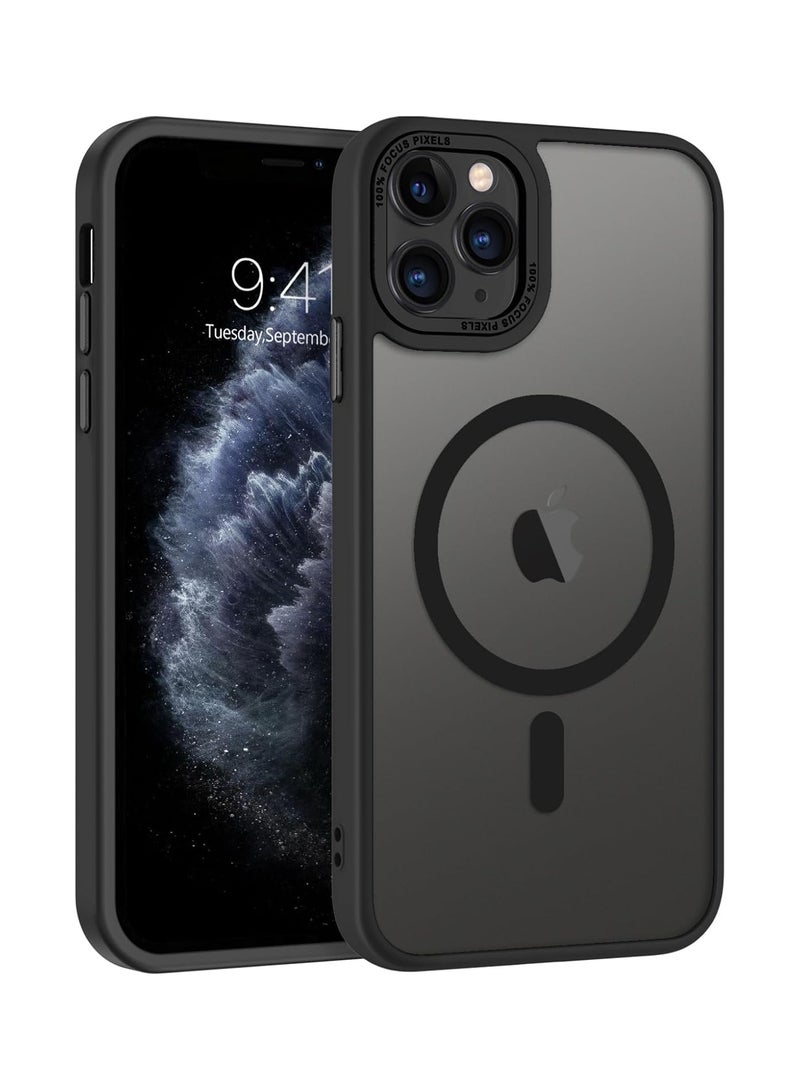 Denx Magnetic Case for iPhone 11 Pro [Shockproof & Slim] Matte Hard Back Cover with high-Grade Protection | Black - Image 1
