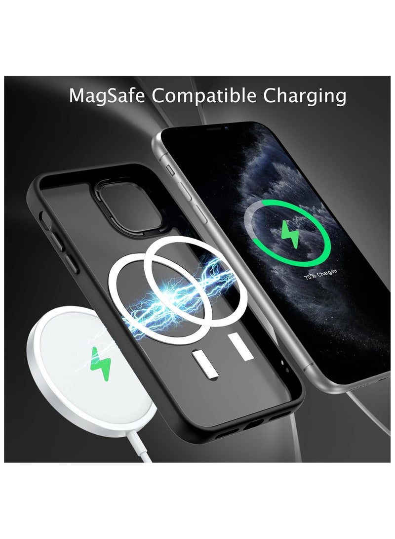 Denx Magnetic Case for iPhone 11 Pro [Shockproof & Slim] Matte Hard Back Cover with high-Grade Protection | Black - Image 2