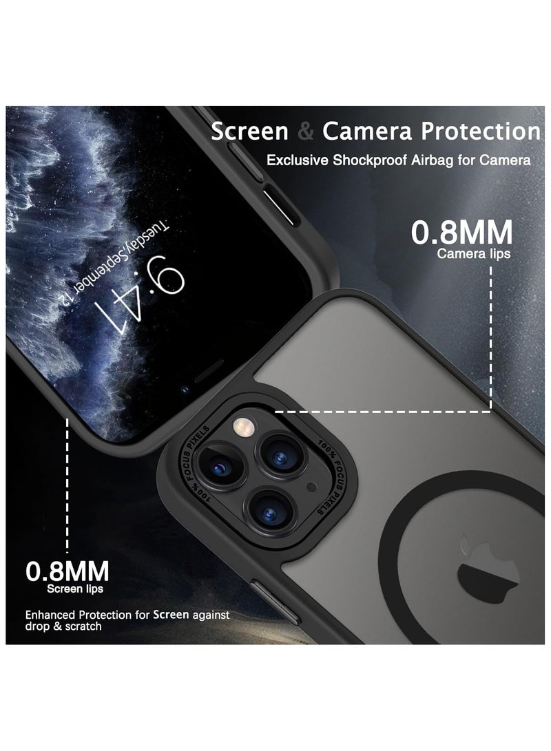 Denx Magnetic Case for iPhone 11 Pro [Shockproof & Slim] Matte Hard Back Cover with high-Grade Protection | Black - Image 3