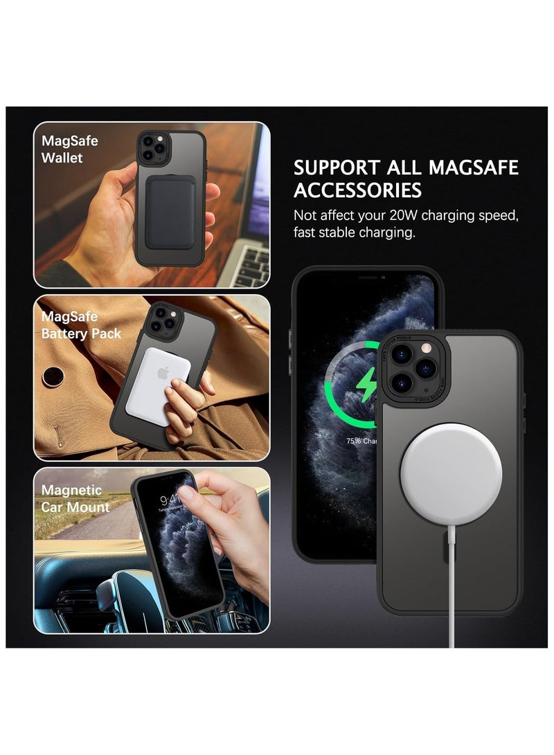 Denx Magnetic Case for iPhone 11 Pro [Shockproof & Slim] Matte Hard Back Cover with high-Grade Protection | Black - Image 5