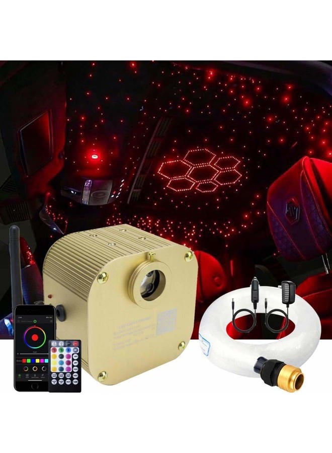 azimom Bluetooth Control 16W Twinkle Fiber Optic Lights Star Ceiling Lighting Kits 450pcs0.03in 9.8ft Fiber Strands RGBW Music Mode Light Engine for Home Indoor Car Interior Decoration - Image 1