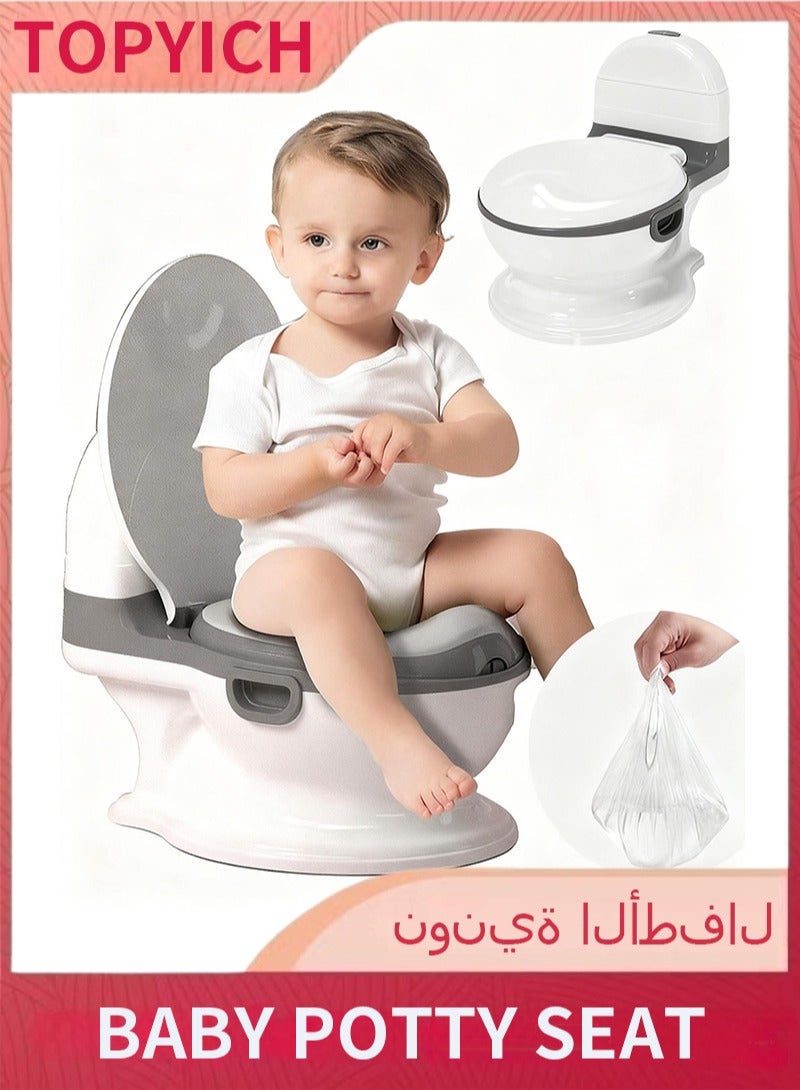 Topyich Baby Potty - Grey Potty Seat, Baby Toilet Seat with 10 Free Cleaning Bags, Easy to Empty & Clean for Toddlers - Image 1
