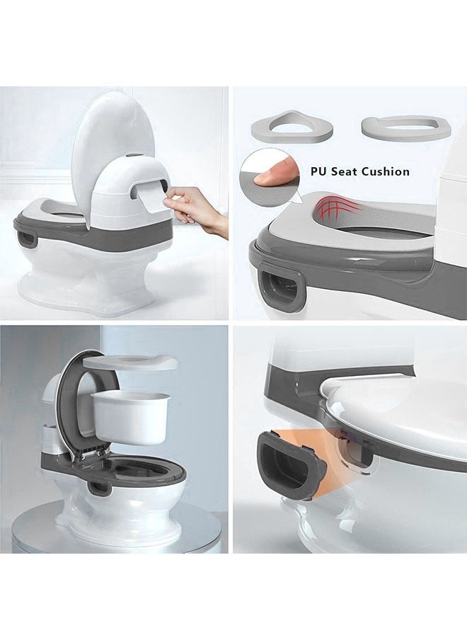 Topyich Baby Potty Training Seat, Kid Size Potty, Potty Training Seat for Toddlers & Kids – Easy to Empty and Clean (Gray), Free 10 Cleaning Bags  - Image 3