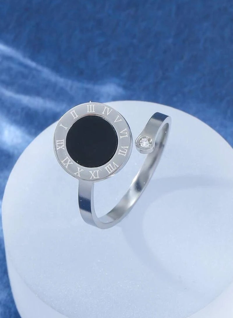 إيكوال خاتم نسائي من الاستانلس ستيل انيق وعصري بمقاس موحد - Image 2