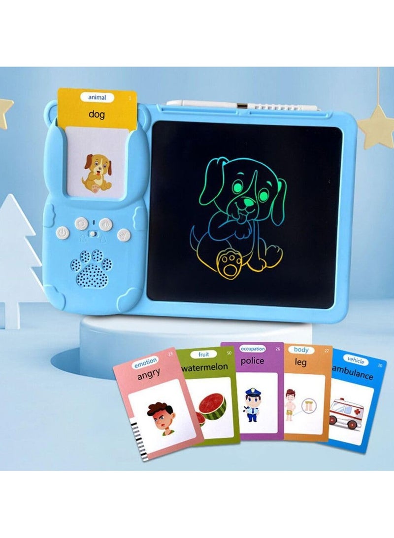 2 in 1 Card Reader Toy for Kids - Talking Flash Card Reader - Talking Cards and LCD Drawing Board to Enhance Speech and Drawing Skills, Language Development Toys for Kids - Image 1