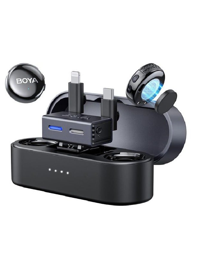 BOYA BOYALINK 3-01 Button-Sized 2.4Ghz Wireless Microphone System with Case for USB-C, Lightning & 3.5mm Devices  - Image 2