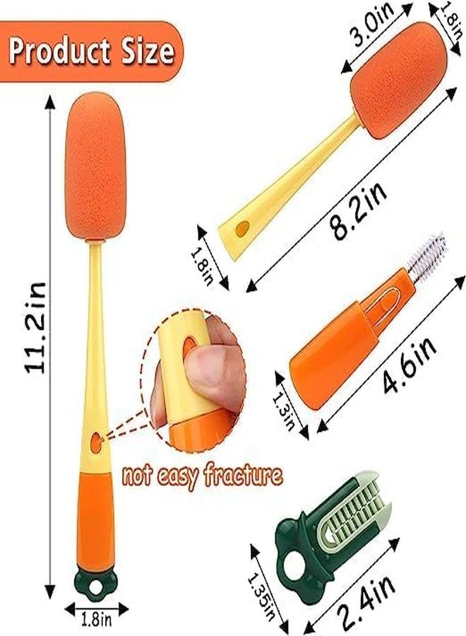ROMILAS 3 in 1 Multi Bottle Cleaning Brush, Sponge Baby Bottle Brush, Cup Lid Gap Bottle Cleaner Brush, Multifunctional Cup with Long Handle for Water, Tumblers, (1) - Image 5