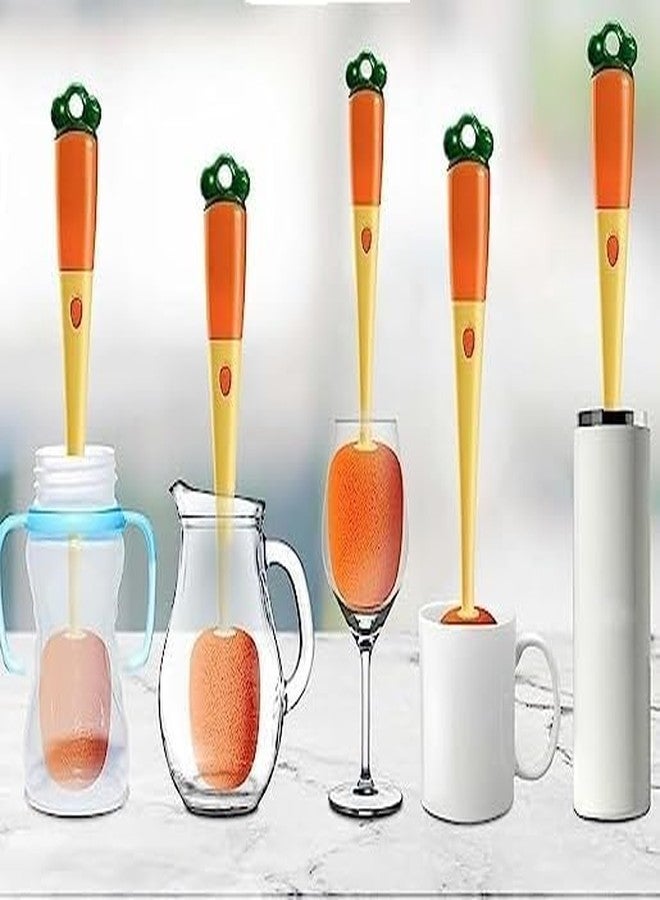 ROMILAS 3 in 1 Multi Bottle Cleaning Brush, Sponge Baby Bottle Brush, Cup Lid Gap Bottle Cleaner Brush, Multifunctional Cup with Long Handle for Water, Tumblers, (1) - Image 4