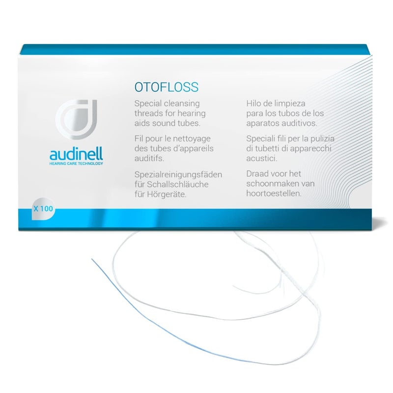 Audinell Audinell OtoFloss Hearing Aid Cleaning Threads 100 pcs Accessory Tool Safe for Hearing Aids Earbuds IEMs Thread Pull to Remove Debris Eliminate Moisture 