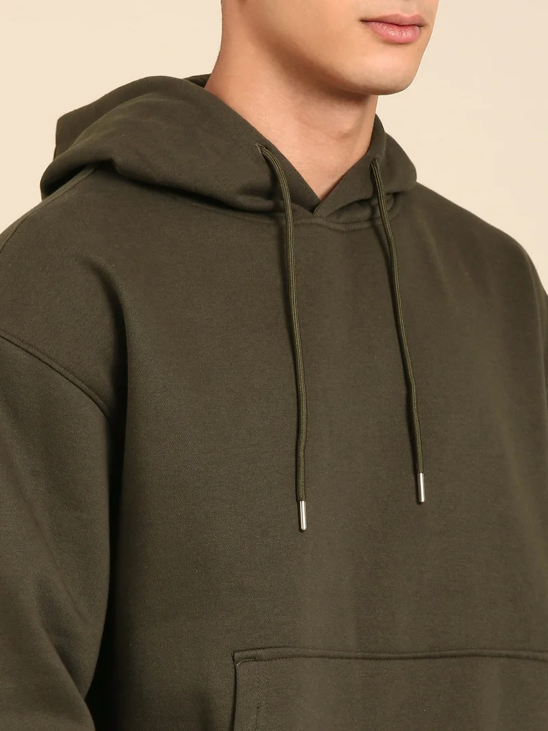 Joven Bottle Green Men Printed Full Sleeve Hooded Neck Sweatshirt for Men | Best Price UAE