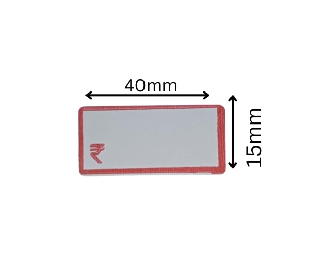 Sehgal Store ₹ Rupees Sign Blank Stickers with Bold Red Border for General Use, Perfect for DIY Projects & Labels for – 40mmx15mm Pack of (500) - Image 2