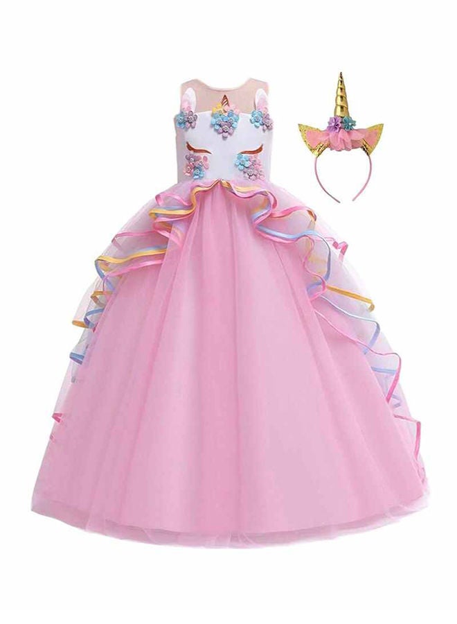 Princess Mythical Sleeveless Fancy Dress Costume With Pastel Unicorn Headband 6 - 7 Years - Image 1