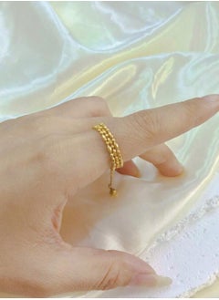 Stylish Gold Plated Stainless Steel Ring For Women One Size
