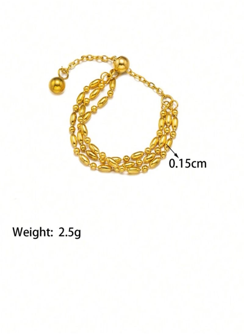 Blueline - Stylish Gold Plated Stainless Steel Ring For Women One Size - Image 1
