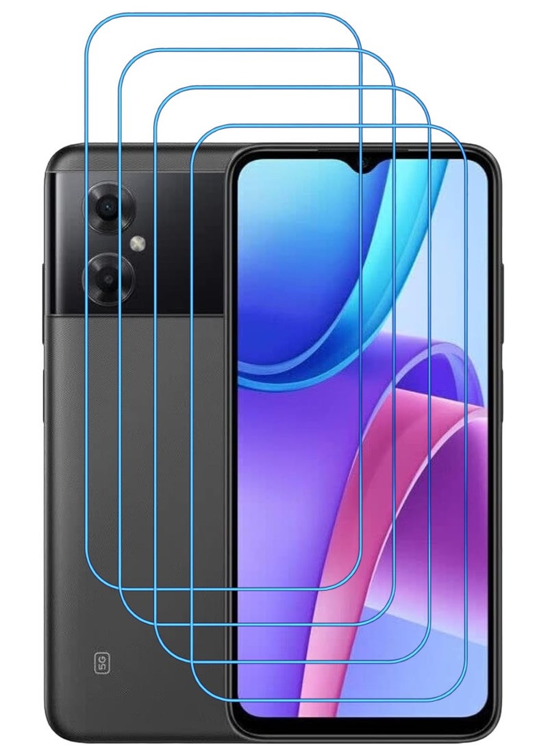ACLIX 4 Pieces Antistatic ESD Dustproof Premium Quality High Definition Clear Tempered Glass Screen Protector Designed For Xiaomi Redmi Note 11R - Image 1