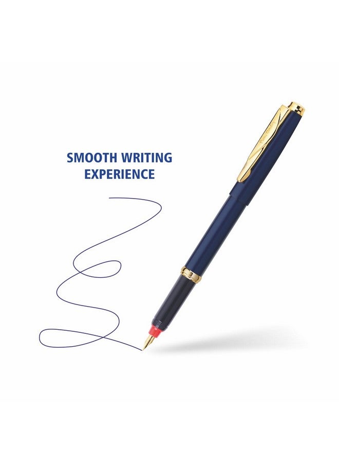 pierre cardin Momento Premium Fountain Pen | Fancy Gold Finish Trim & Nib | Free Ink Cartridges & Converter | Ideal For Christmas, New Year & Corporate Gifting - Image 2