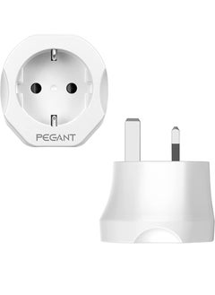 PEGANT EU to UK Plug Travel Adapter, European to 3-pin Converter  - Image 1