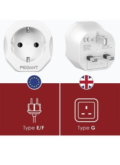 PEGANT EU to UK Plug Travel Adapter, European to 3-pin Converter  - Image 2
