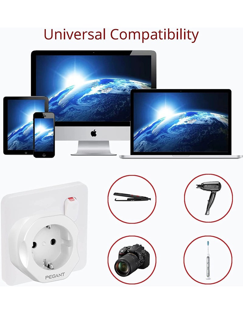 PEGANT - EU to UK Plug Travel Adapter, European to 3-pin Converter - Image 1