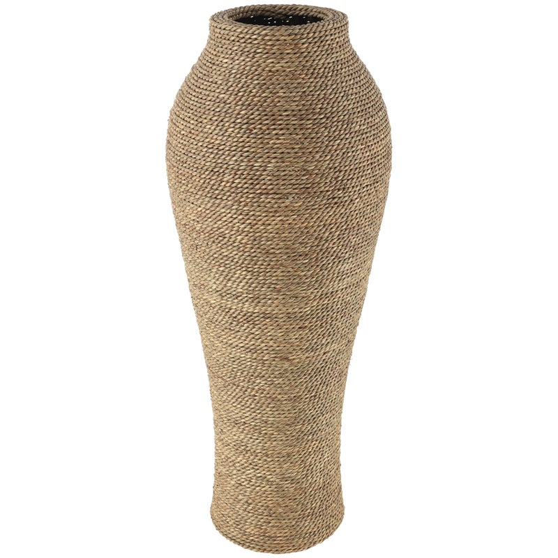 Deco 79 Seagrass Handmade Decorative Vase Tall Wrapped Centerpiece Vase, Vase for Home Decoration 12" x 12" x 31", Brown - Image 1