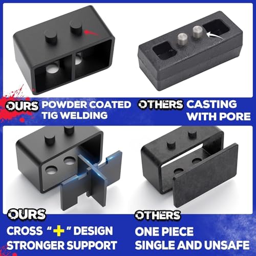 KSP PERFORMANCE KSP 2" Lift Block for F150 2004-2020, 2inch Rear Leveling Lift Kit for Ford F150 with Extra Long Square U Bolts and Cross Block, Ford Rear Lift Kit Replace for Factory Blocks - Image 4