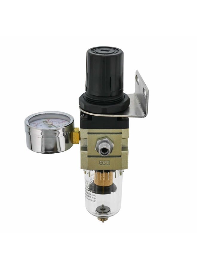 Master Airbrush Heavy Duty True Diaphragm Mini Regulator with Gauge and Water Trap Filter, Fits Airbrush Compressors - Image 1