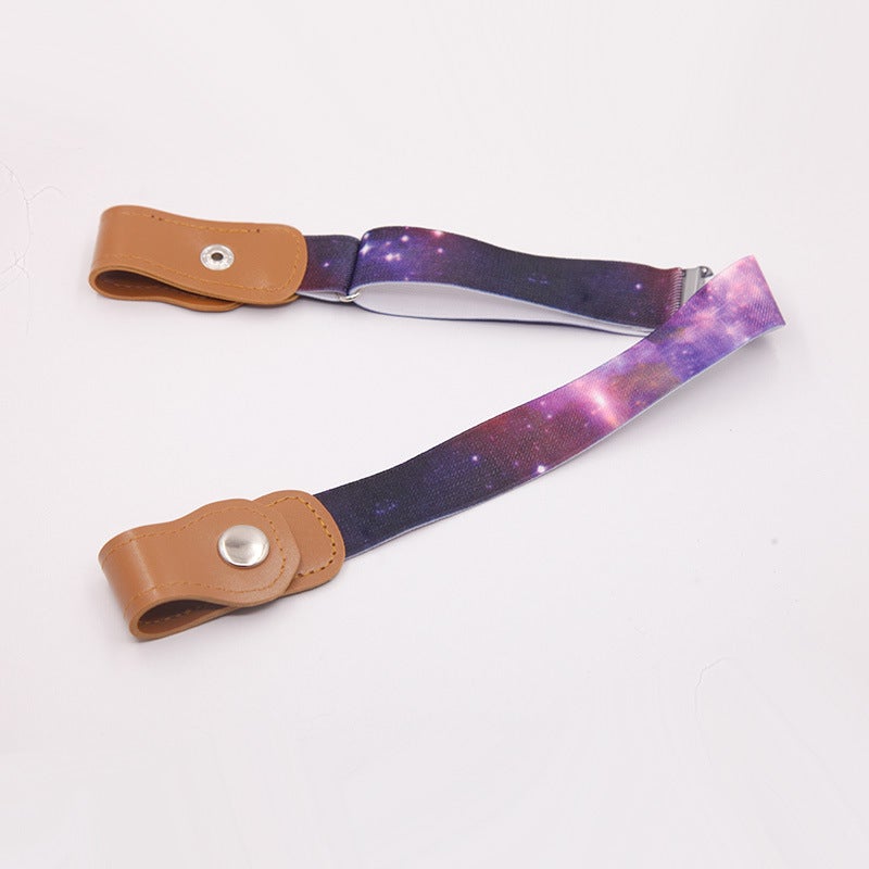 Kids Buckle-Free Elastic Waist Belt Colorful purple 