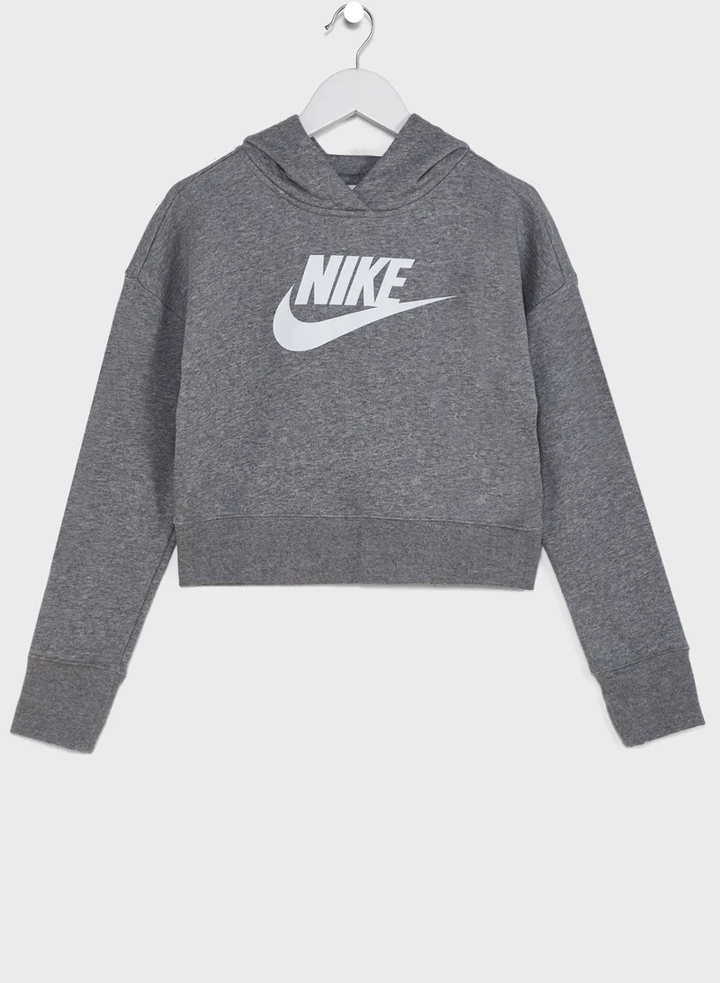 Nike Youth Nsw Club Ft Crop Hoodie