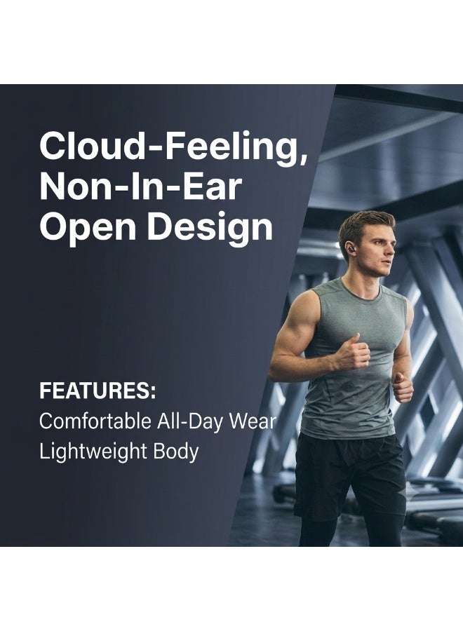 Jliyru Clip-On Earbuds with Air Cushion, Comfort & Secure Fit Open Earbuds with Digital Display, Wireless Bluetooth 5.3, 42H Playtime, Robust Bass, Clear Call, Sweatproof for Running Cycling Workout - Image 2