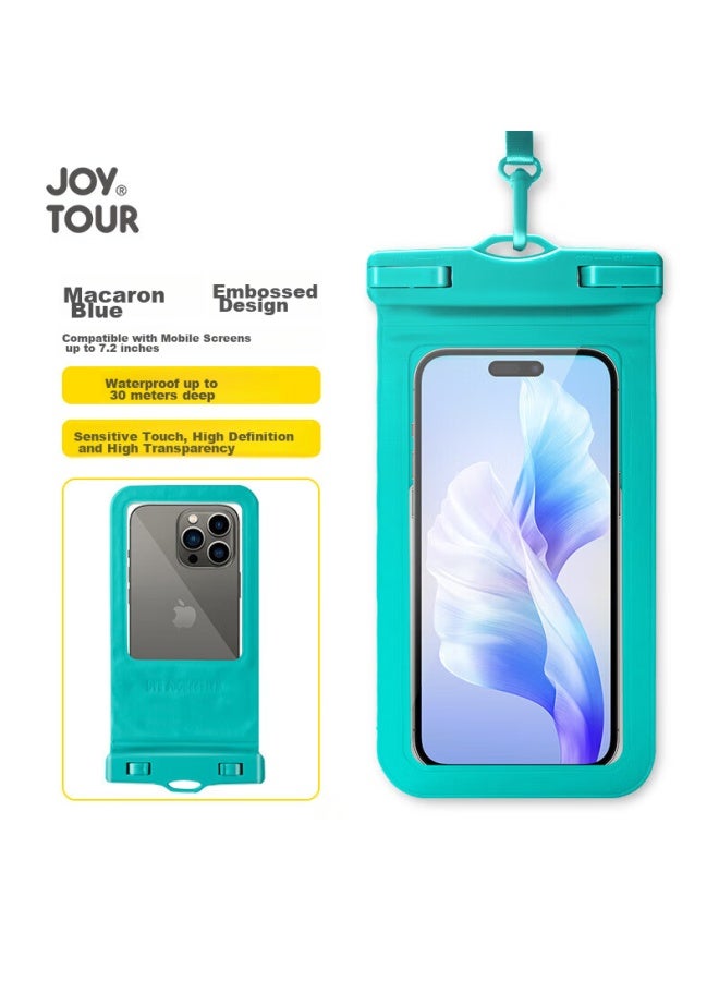 JOY TOUR Joytour Waterproof Phone Pouch, Floating Sealed Bag, Touchscreen Compatible, Food Delivery Rider Rain And Dust Protection Phone Case, Macaron Blue - Image 1