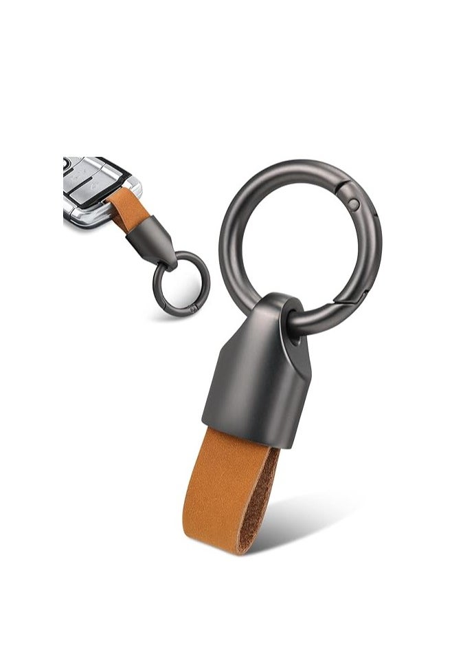 Najwa Car Key Chain Ring Clip, Universal Detachable Leather Car Keychain, Small Key Fob Accessory with O-Ring Keyrings  - Image 1