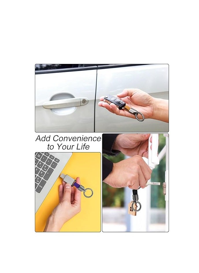 Najwa Car Key Chain Ring Clip, Universal Detachable Leather Car Keychain, Small Key Fob Accessory with O-Ring Keyrings  - Image 5