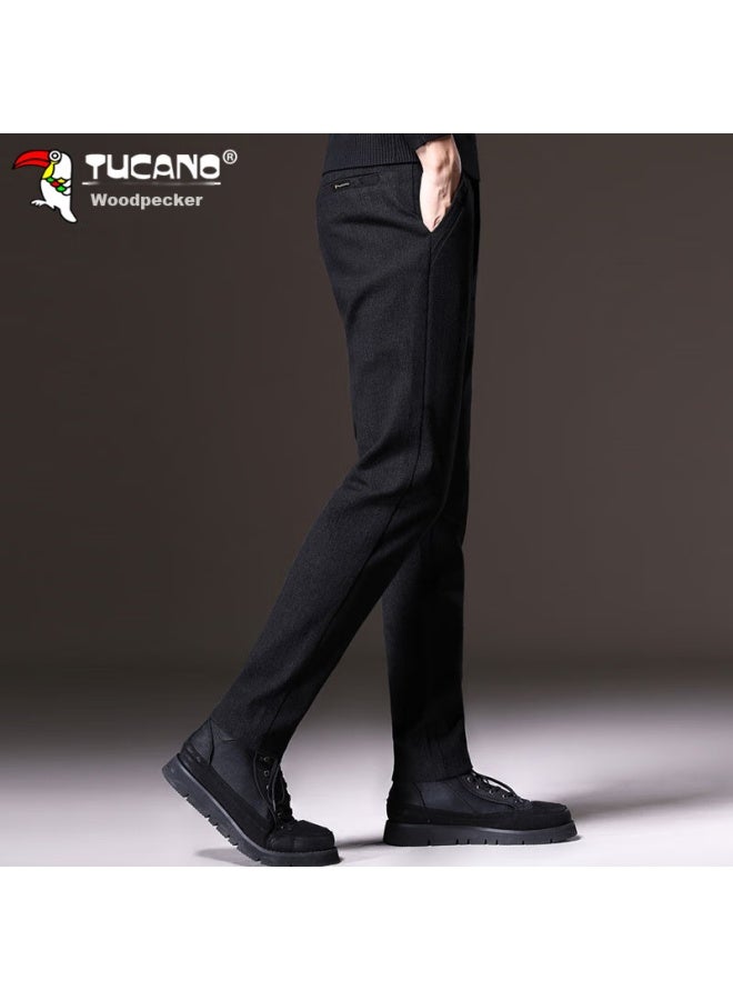Tucano Tucano Casual Pants For Men, Business Trousers, Autumn And Winter Men's Trendy Loose Straight-leg Versatile Long Pants, Men's Clothing, Black, Size 32 - Image 4