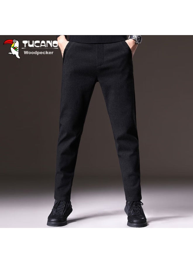Tucano Tucano Casual Pants For Men, Business Trousers, Autumn And Winter Men's Trendy Loose Straight-leg Versatile Long Pants, Men's Clothing, Black, Size 32 - Image 3