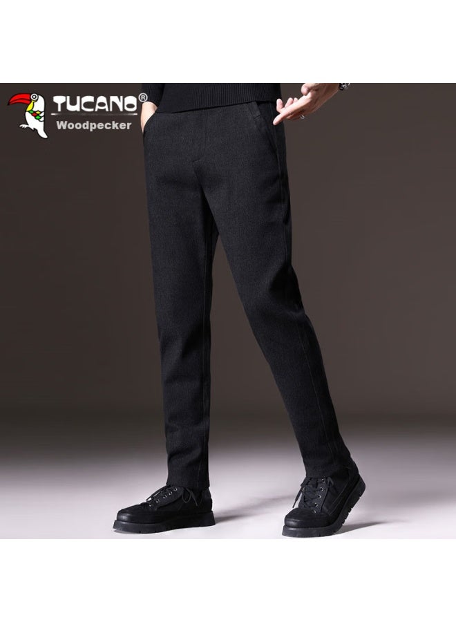 Tucano Tucano Casual Pants For Men, Business Trousers, Autumn And Winter Men's Trendy Loose Straight-leg Versatile Long Pants, Men's Clothing, Black, Size 32 - Image 2