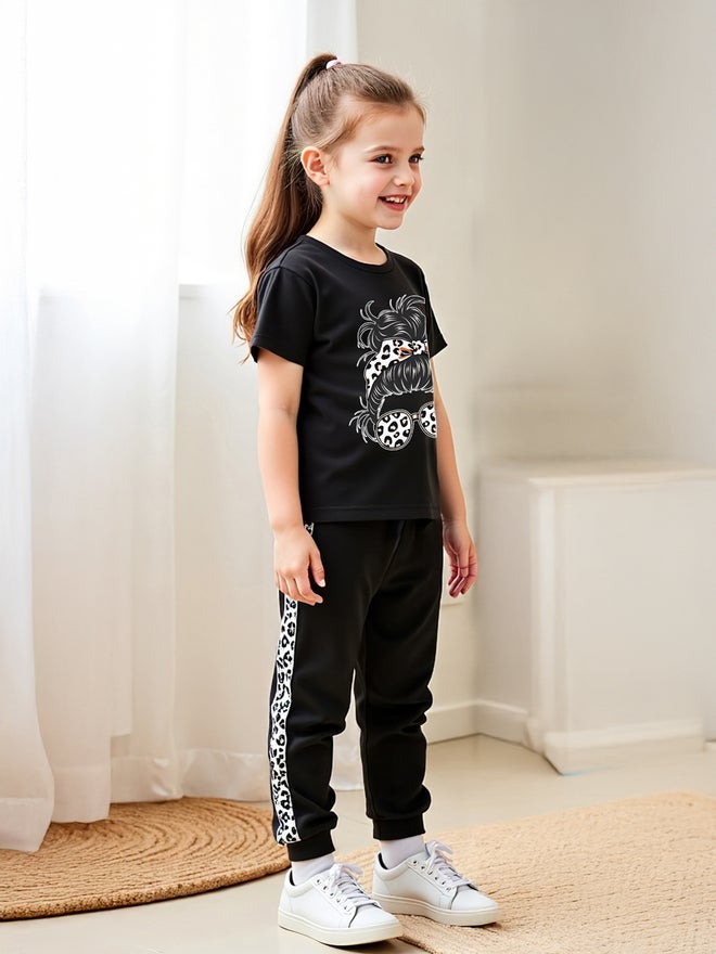 تايك تو طقم ولادي قطعتين: تيشيرت بأكمام قصيرة بطبعة جرافيك وبنطلون جوجر - Image 5