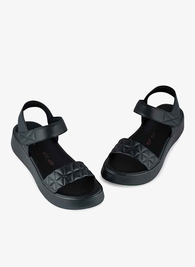 Vincci Black Women Multi Strap Wedge Sandals for Women | Best Price UAE