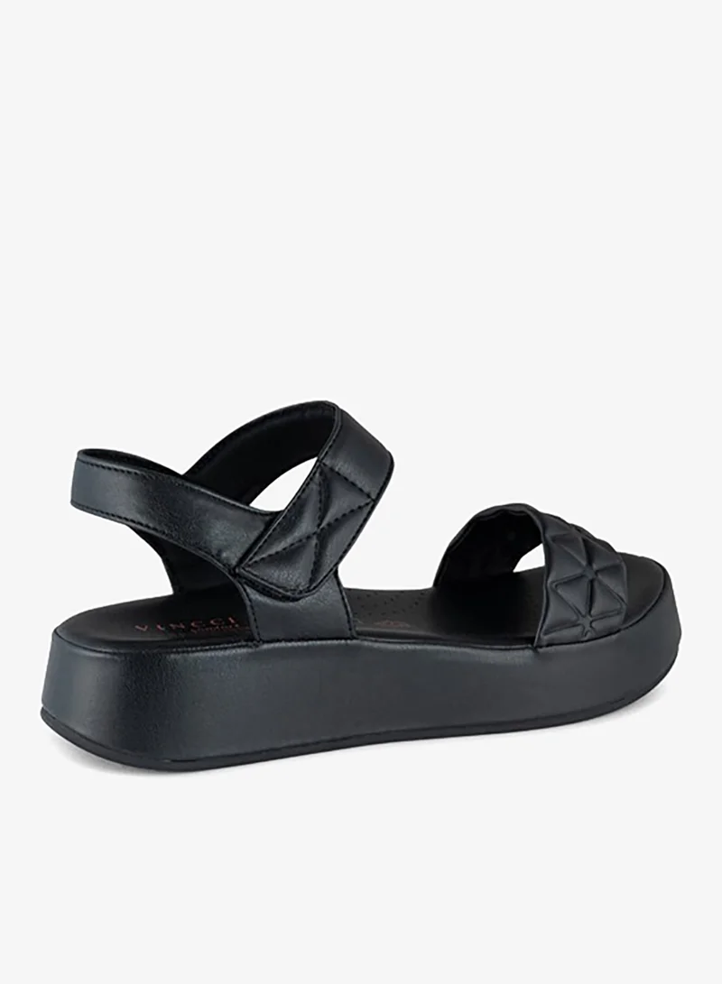 Vincci Black Women Multi Strap Wedge Sandals for Women | Best Price UAE