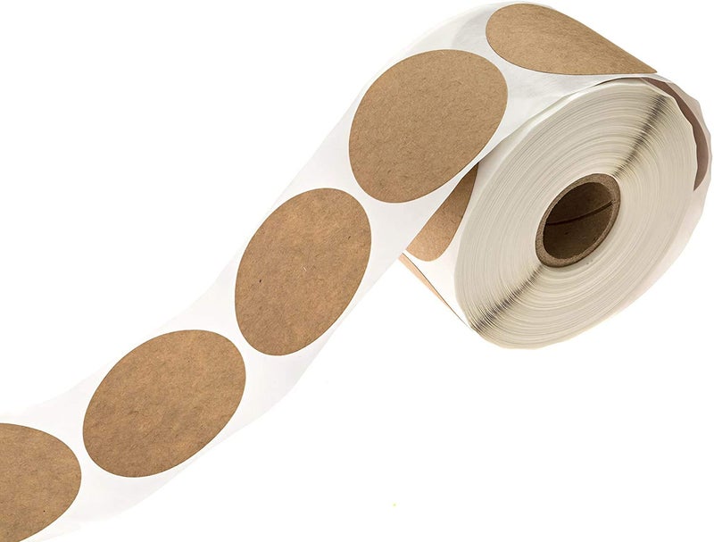 SBlabels 2" Natural Brown Kraft Stickers / 500 Circle Labels Roll/Permanent Adhesive Brown Kraft Round Organization Labels/Made in The USA - Image 2