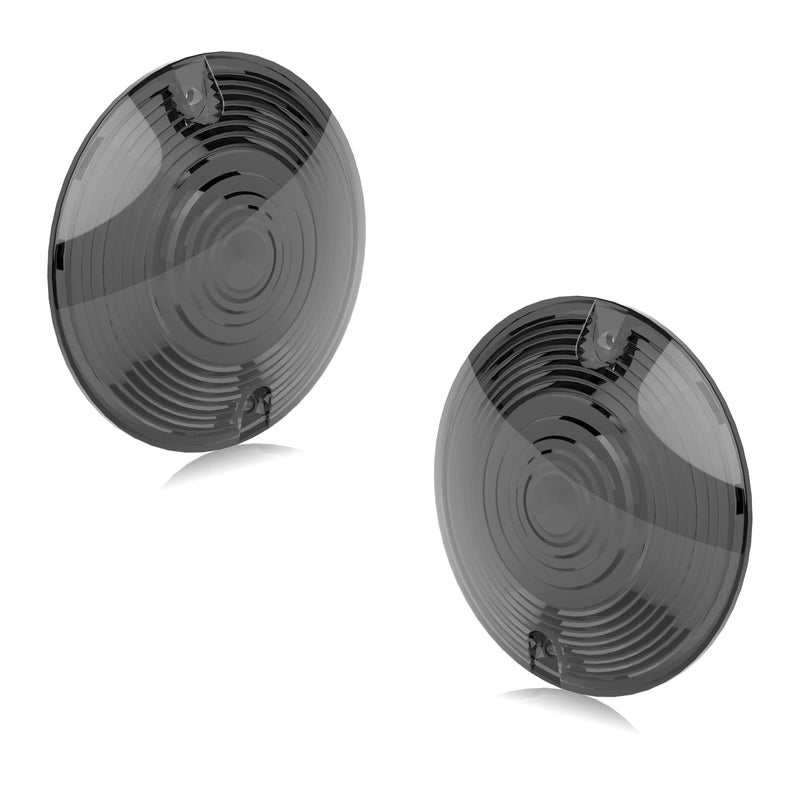 NTHREEAUTO Turn Signal Lights Lens Covers Smoked Compatible with Harley Touring Electra Glide Road King Softail